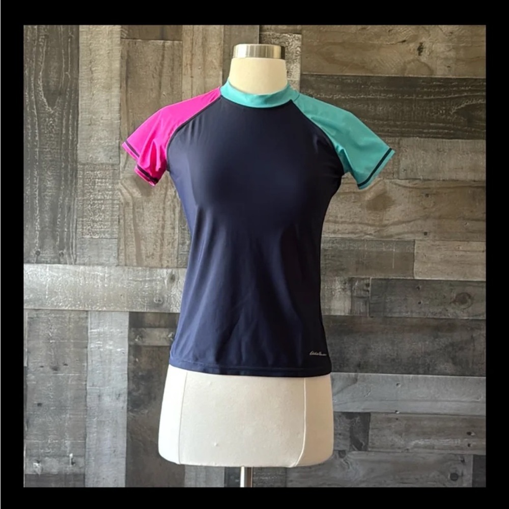 Eddie Bauer rashguard girls large beach pool party swim tropical surf California